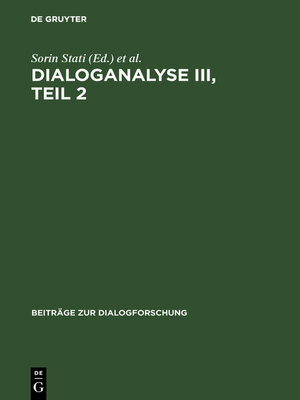 cover image of Dialoganalyse III, Teil 2